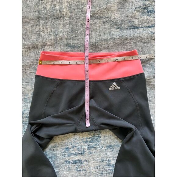 Adidas Black Peach Pink Climalite Cropped Athletic Leggings Medium - Picture 5 of 6
